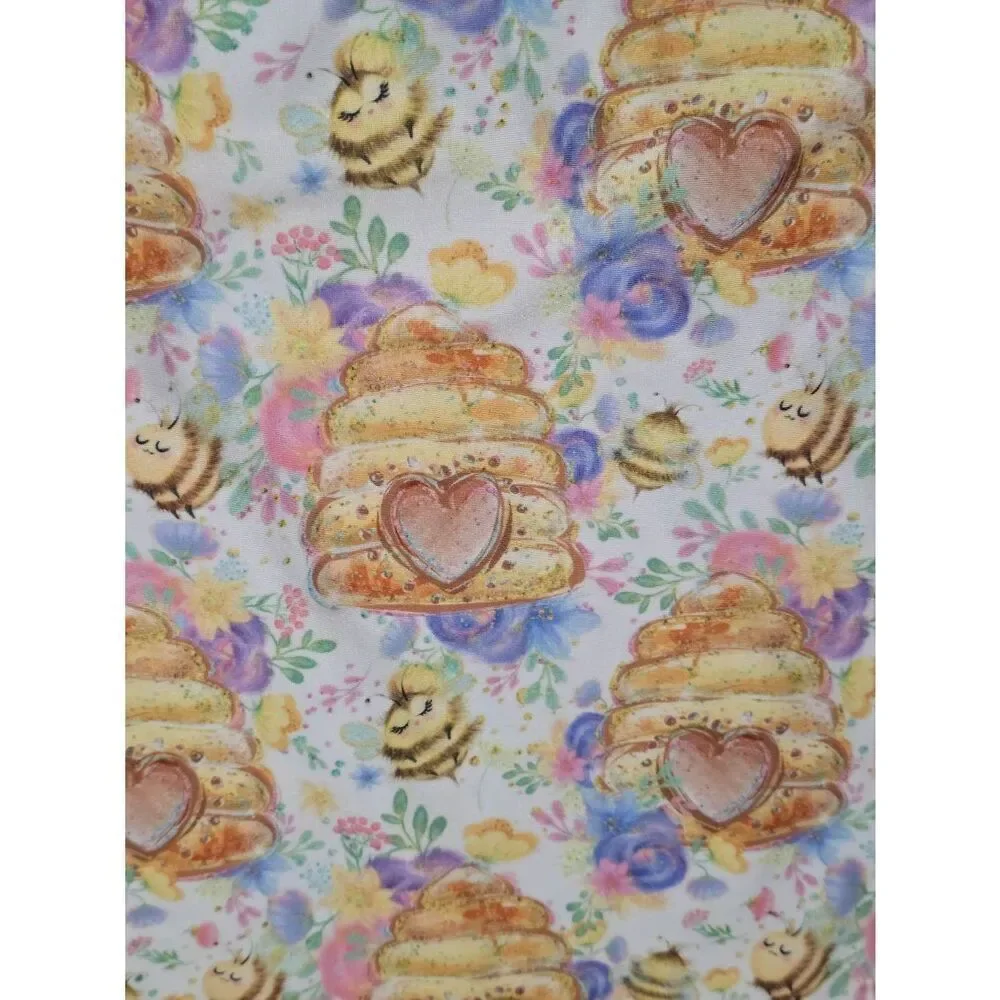 1 1/2 Yards Kammie Lou Lou Custom Swim Fabric and Matching Panel in Queen Bee